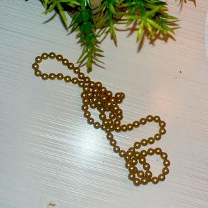 18 inch real pearl necklace made of gold pearls